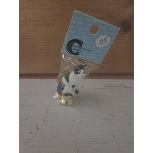 Vintage 90s conversation concepts 2" cat dollhouse keychain Calico Cat Figurine